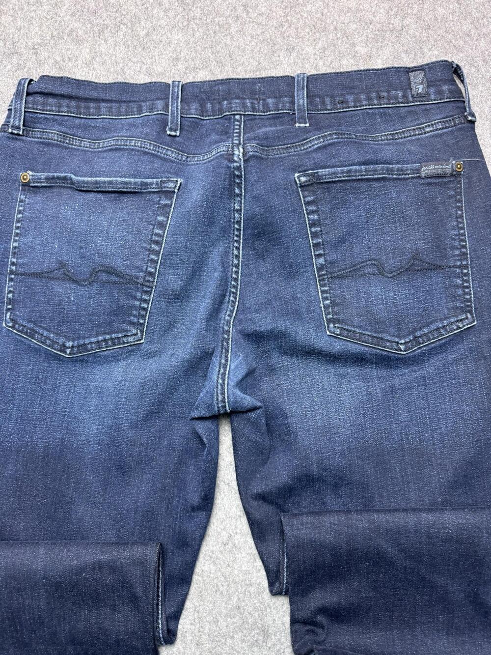 7 For All Mankind Austyn Jeans Mens 38x30 Blue Medium Wash Relaxed Straight - Picture 12 of 14